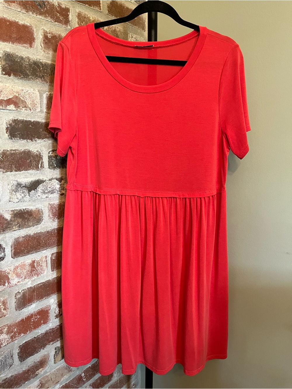 Jodifl orange/coral pull over dress | size XL